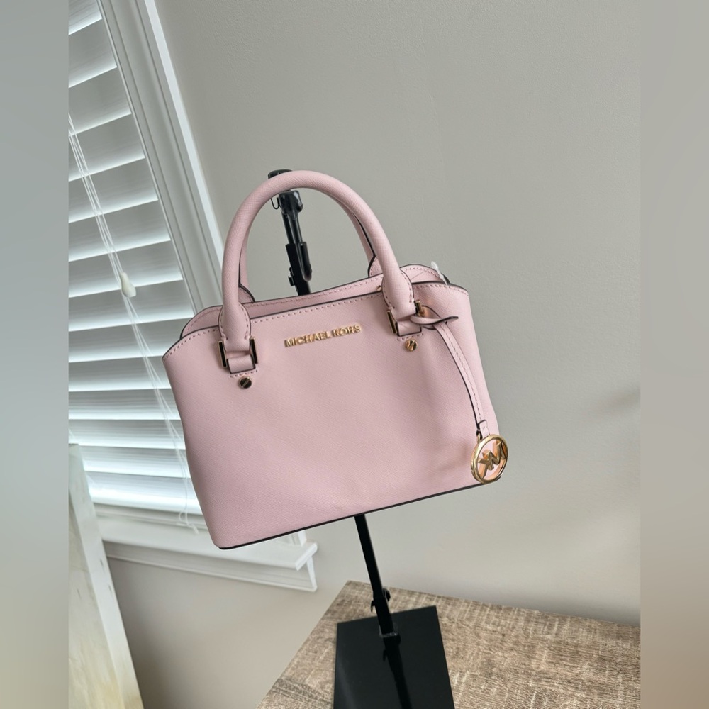 NWT MICHAEL KORS SAVANNAH BLOSSM  SMALL SATCHEL SAFFIANO LEATHER